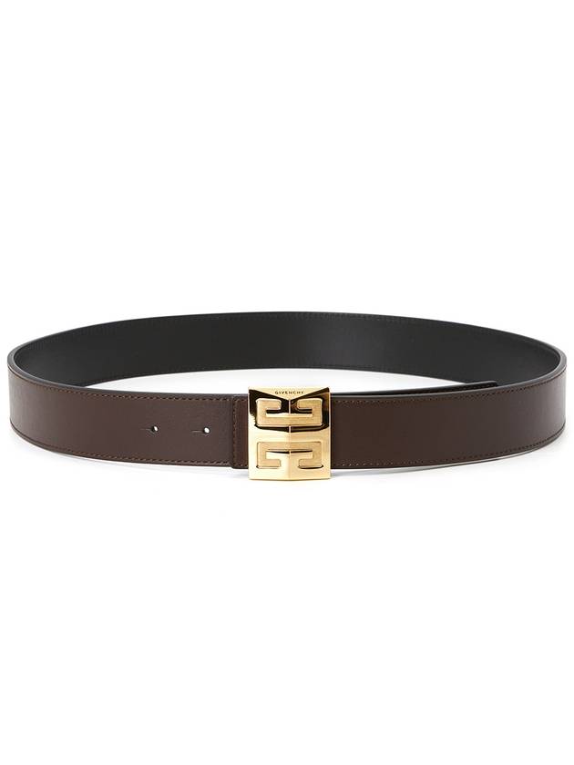 Men's 4G Logo Buckle Reversible Leather Belt Brown Black - GIVENCHY - BALAAN 4