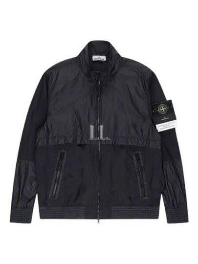 Logo Patch Recycled Nylon Track Jacket Black - STONE ISLAND - BALAAN 2