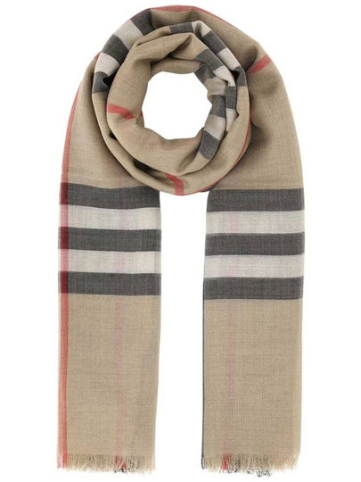 Check Light Wool Silk Muffler Archive Beige - BURBERRY - BALAAN 2