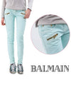 Women's Gold Zipper Mint Jeans 5120 129N C3010 - BALMAIN - BALAAN 2