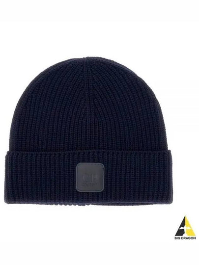 Extra Fine Merino Wool Logo Beanie Navy - CP COMPANY - BALAAN 2