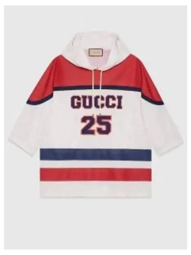 GG Perforated Hoodie White Red - GUCCI - BALAAN 2