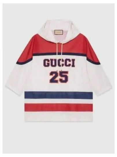 GG Perforated Hoodie White Red - GUCCI - BALAAN 2