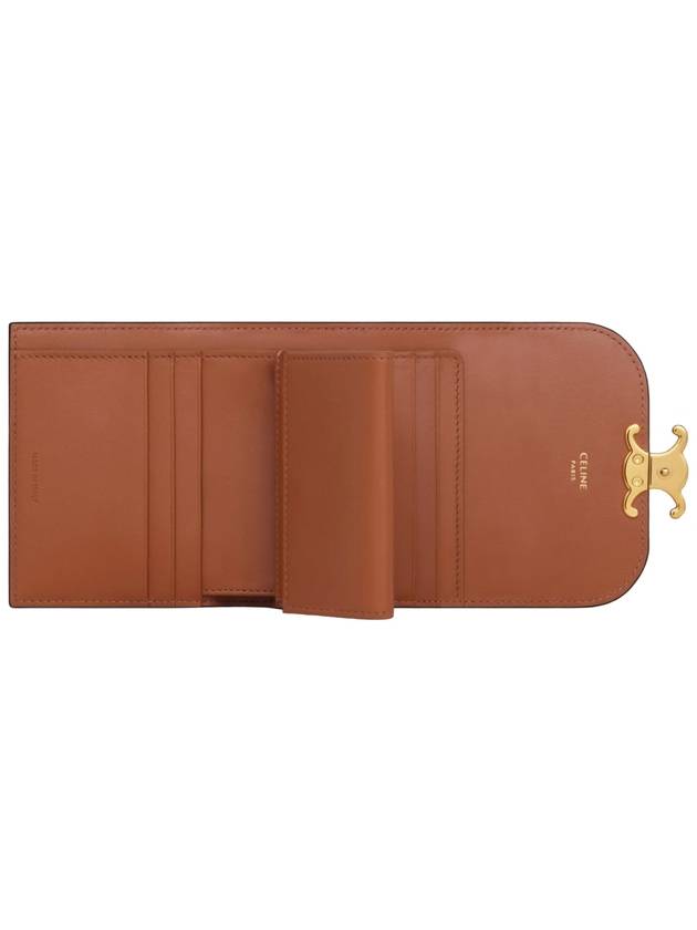 Triomphe Canvas Small Half Wallet Tan - CELINE - BALAAN 6