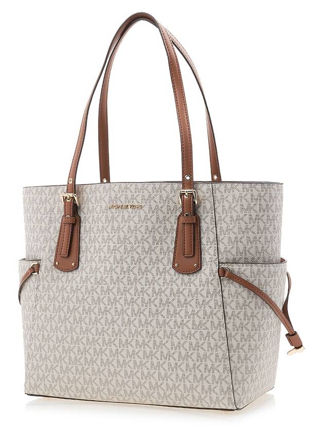 Voyager Small Logo Tote Bag Vanilla - MICHAEL KORS - BALAAN 3