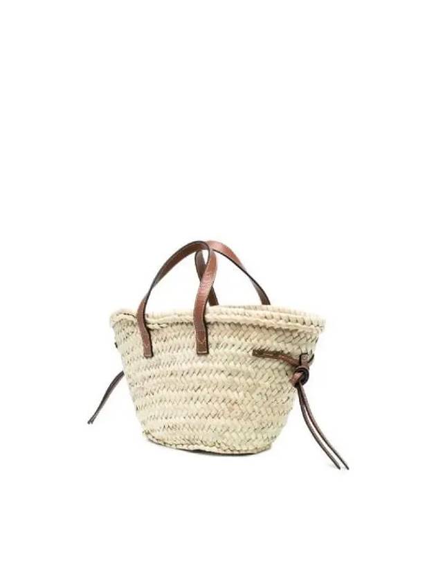 Cadix Mini Raffia Basket Tote Bag Cognac - ISABEL MARANT - BALAAN 3