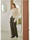 Women's Serene One-tuck Wide Slacks Brown - MICANE - BALAAN 3