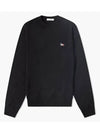 Tricolor Fox Patch Classic Round Neck Knit Top Black - MAISON KITSUNE - BALAAN 2