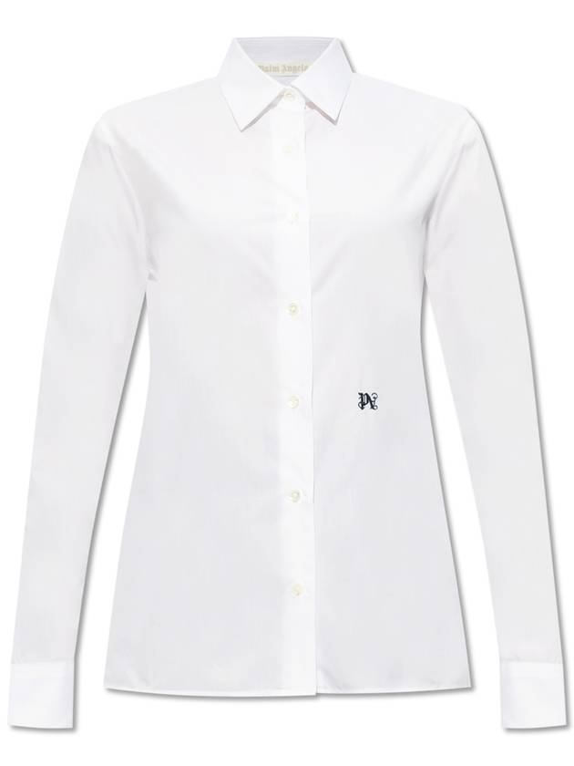 PA Monogram Cotton Shirt PWGE007S24FAB0010110 - PALM ANGELS - BALAAN 2