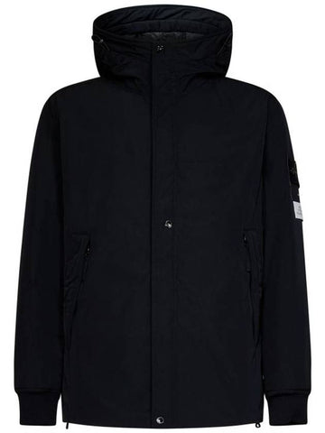 Logo Wappen Patch Hooded Jacket Black - STONE ISLAND - BALAAN 1