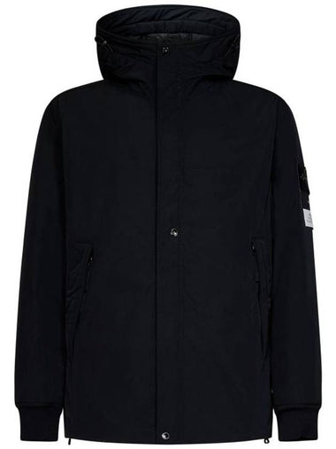 Logo Wappen Patch Hooded Jacket Black - STONE ISLAND - BALAAN 1