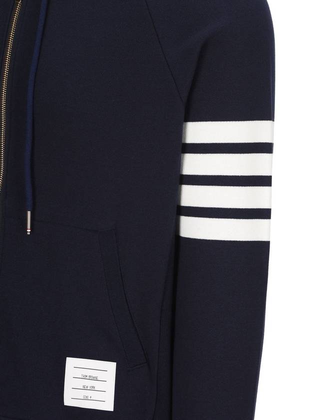 Engineered 4 Bar Diagonal Zip Up Hoodie Navy - THOM BROWNE - BALAAN 4