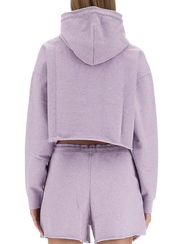 Crop Logo Hoodie Purple - GANNI - BALAAN 4