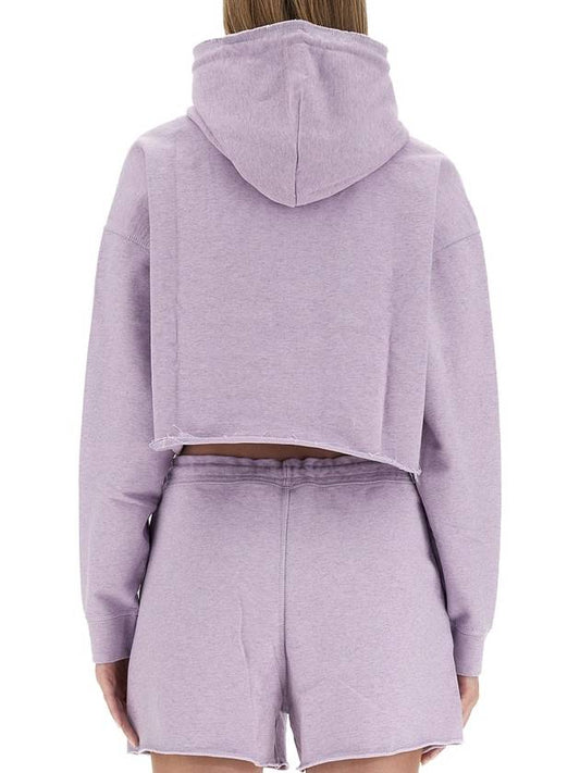 Crop Logo Hoodie Purple - GANNI - BALAAN 1