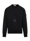 Raw Hand Cotton Crewneck Knit Top Black - STONE ISLAND - BALAAN 2