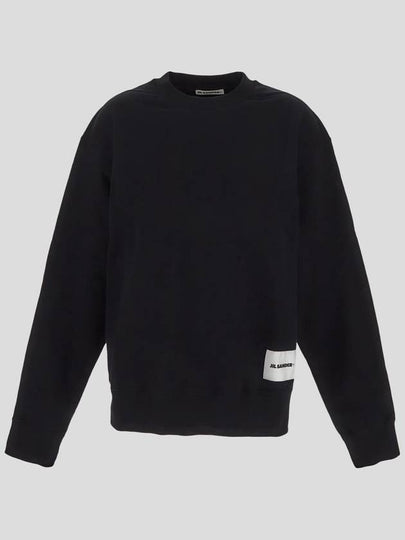 Plus Logo Patch Popover Hoodie Black - JIL SANDER - BALAAN 2