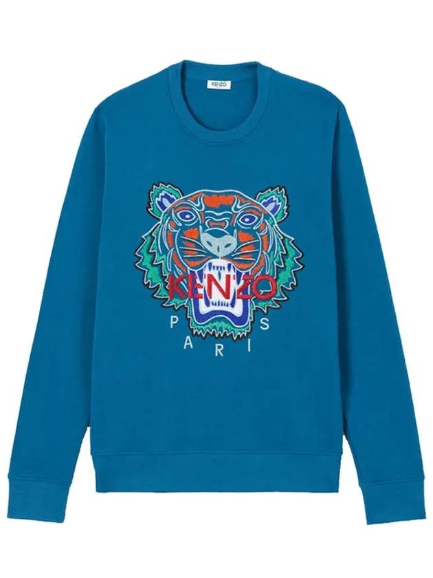 Tiger Logo Sweatshirt Blue - KENZO - BALAAN 2