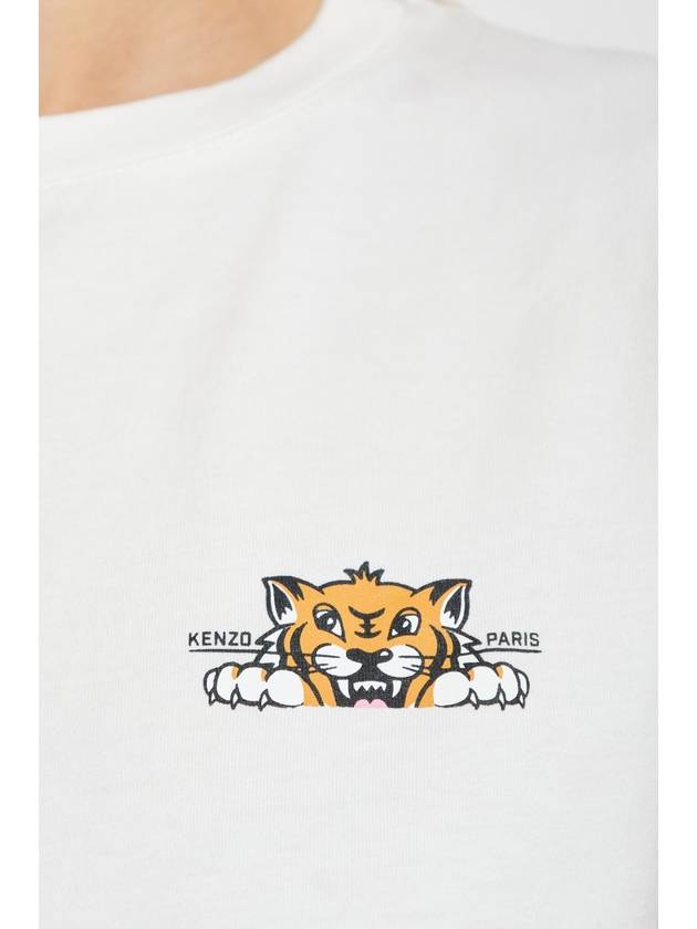 Kenzo T-shirt With Tiger Motif, Women's, White - KENZO - BALAAN 5