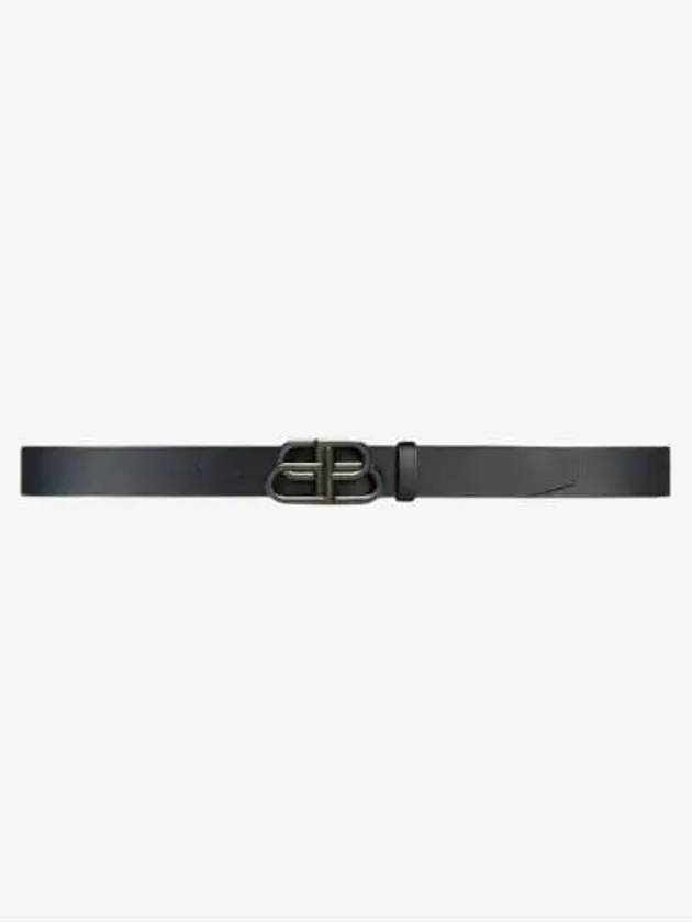 Buckle Logo Leather Belt Black - BALENCIAGA - BALAAN 3