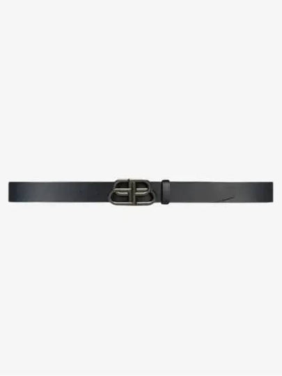 Buckle Logo Leather Belt Black - BALENCIAGA - BALAAN 2