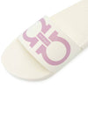 Salvatore Gancini Printing Band Rubber Slippers White Pink - SALVATORE FERRAGAMO - BALAAN.