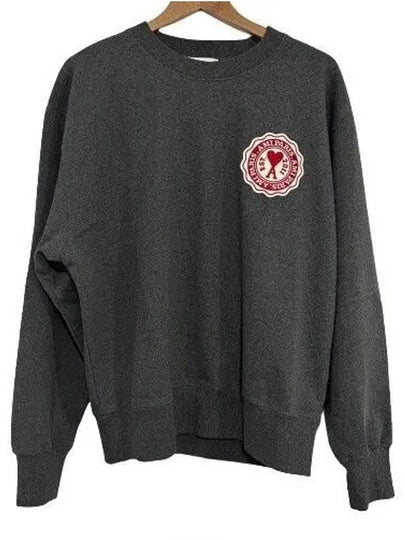 Heart Logo Patch Sweatshirt Grey - AMI - BALAAN 2