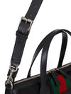 Stripe Canvas Tote Bag Black - GUCCI - BALAAN 8