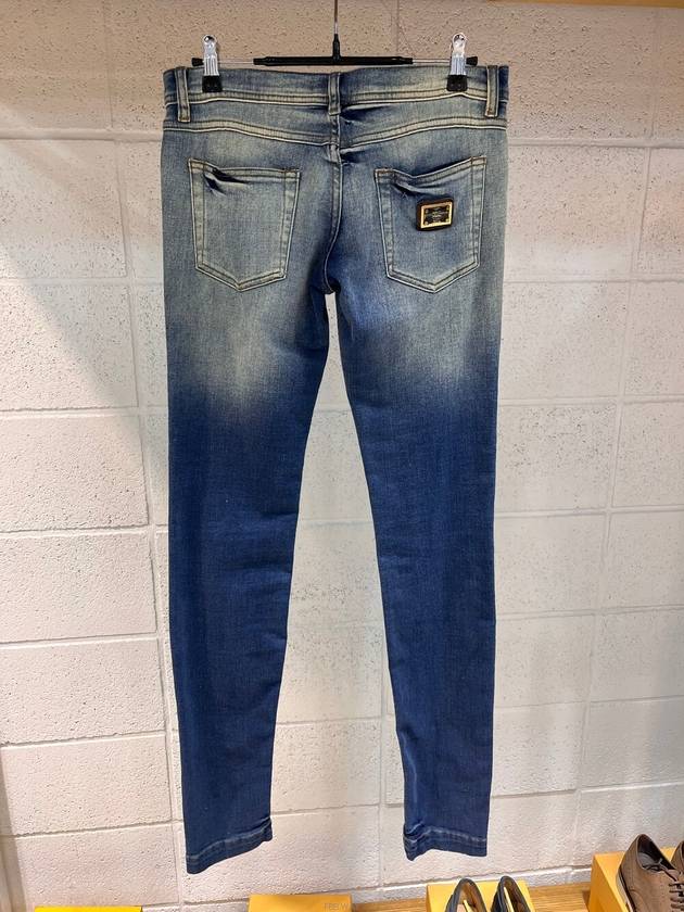 Logo Tag Skinny Jeans Blue - DOLCE&GABBANA - BALAAN 7