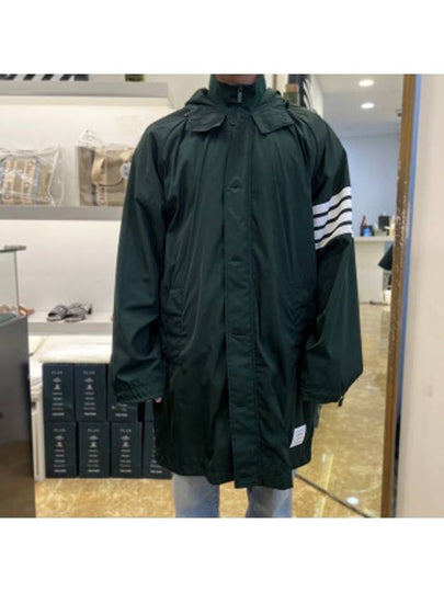 Poly Twill Diagonal Hooded Parka Dark Green - THOM BROWNE - BALAAN 2