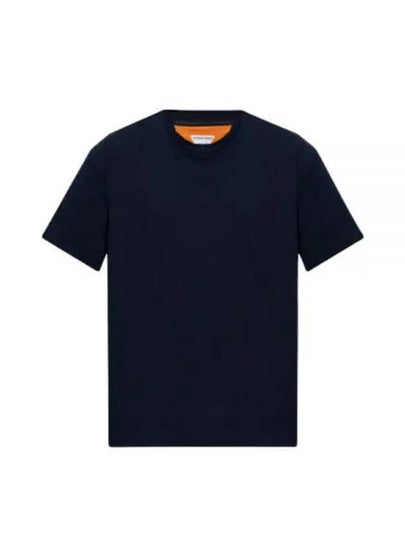 Double Layered Cotton Jersey Short Sleeve T-Shirt Blue - BOTTEGA VENETA - BALAAN 2