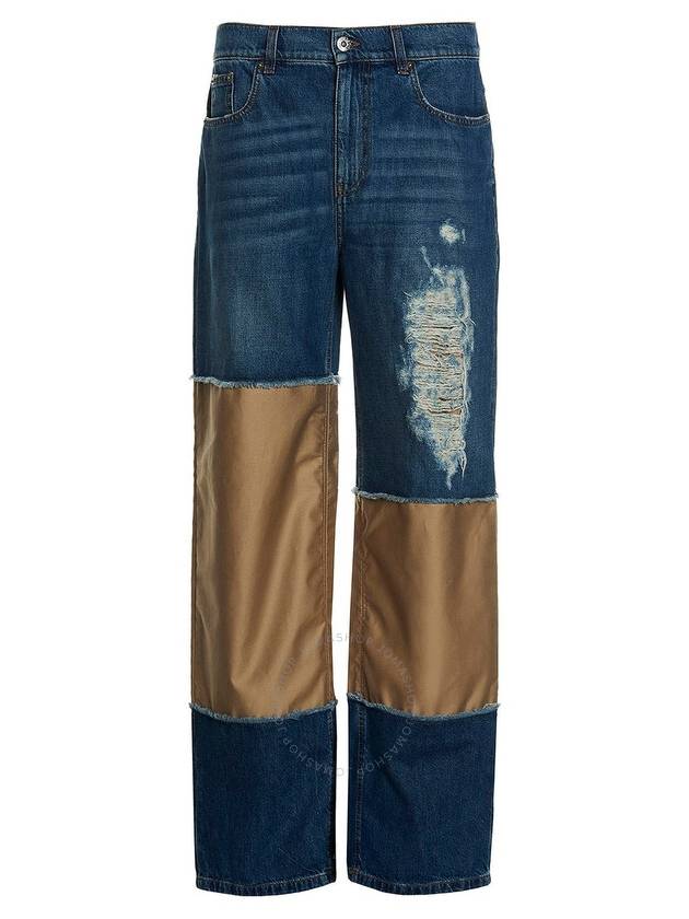 Mix Panel Distressed Denim Jeans Blue - JW ANDERSON - BALAAN 2