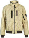 Wappen Geometric Zip-up Jacket Light Khaki - STONE ISLAND - BALAAN 3