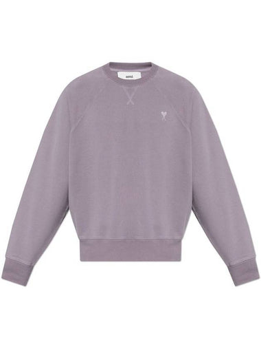 De Coeur Embroidery Crew Neck Sweatshirt Lilac - AMI - BALAAN 1