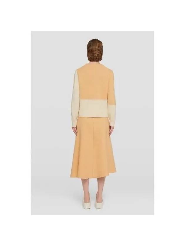 Two Tone Jacquard Wool Knit Top Orange - JIL SANDER - BALAAN 5