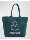 Yenky Embroidered Logo Shopper Tote Bag Green - ISABEL MARANT - BALAAN 3