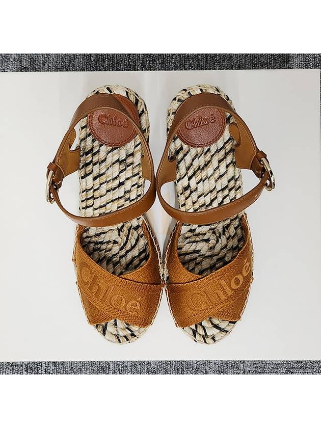 PIIA Espadu Strap Wedge Sandals Sepia Brown CHC23A898FU 27S - CHLOE - BALAAN 6