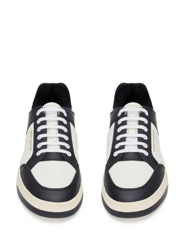 SL 61 Low Top Sneakers Black White - SAINT LAURENT - BALAAN 5