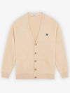 Grey Fox Head Patch Relax Cardigan Beige - MAISON KITSUNE - BALAAN 3