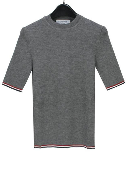 Women's Stripe Merino Wool Knit Top Grey - THOM BROWNE - BALAAN 2