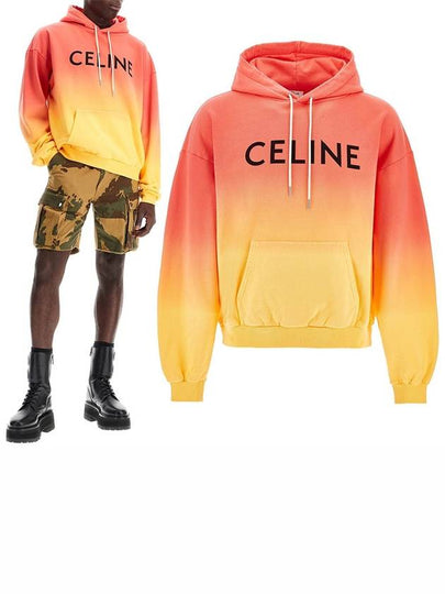 Logo-Print Cotton Hoodie Sunset - CELINE - BALAAN 2