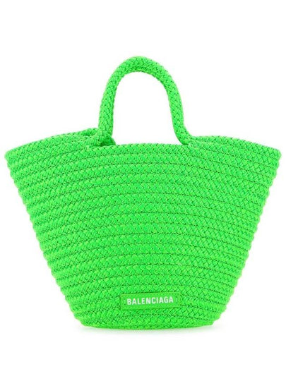 Women's IBIZA Small Strap Tote Bag Neon Green - BALENCIAGA - BALAAN 2