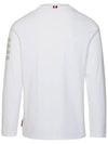 4-Bar Striped Cotton Long Sleeve T-Shirt White - THOM BROWNE - BALAAN 4