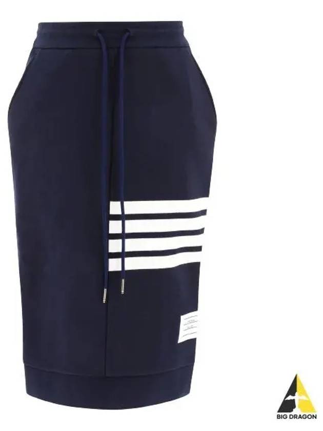 Women's 4-Bar Stripe Drawstring Skirt Navy - THOM BROWNE - BALAAN 2