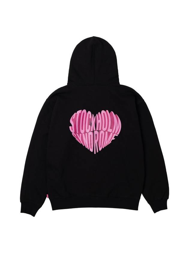 Men's Heart Print Hoodie Black - STOCKHOLM SYNDROME - BALAAN 1