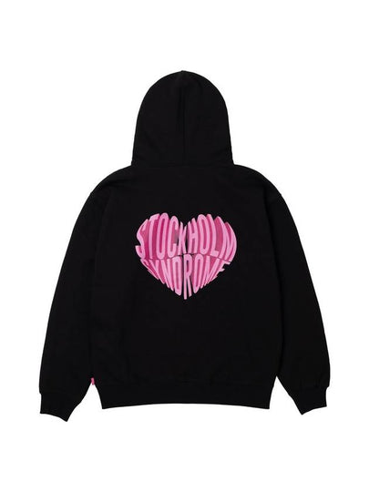 Men's Heart Print Hoodie Black - STOCKHOLM SYNDROME - BALAAN 2