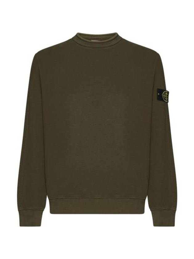 Stretch Cotton Fleece Mock Turtleneck Sweatshirt Olive Green - STONE ISLAND - BALAAN 1