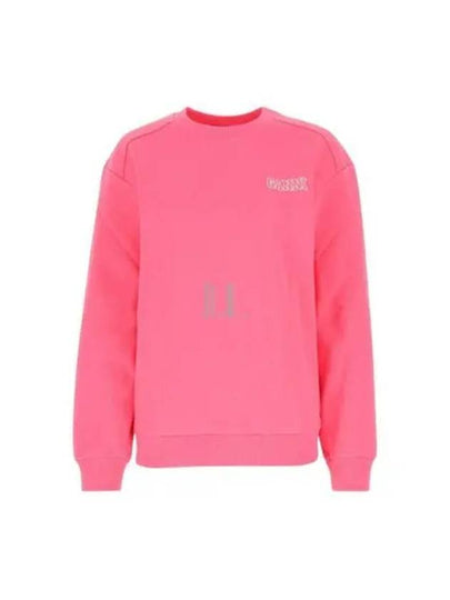 Women's Logo Print Cotton Sweatshirt Pink - GANNI - BALAAN 2