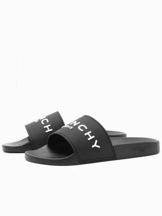 logo slippers black - GIVENCHY - BALAAN 2