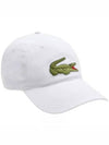 Embroidered Logo Organic Cotton Ball Cap White - LACOSTE - BALAAN 2