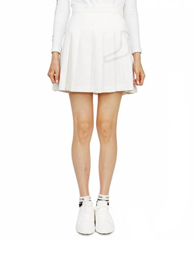 Women's Naomi Golf Pleated Skirt White - J.LINDEBERG - BALAAN 1